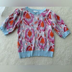 BNWOT Fate Anthropologie Colorful Patterned Blue Pink Sweater